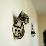 Support mural tête de léopard nébuleux