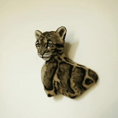 Support mural tête de léopard nébuleux