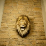 Faux Lion Head Wall Mount